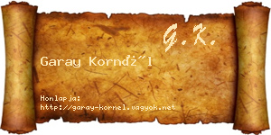 Garay Kornél névjegykártya