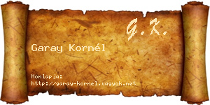 Garay Kornél névjegykártya